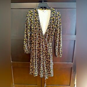 Boden 10P comfy black beige + wrap dress.